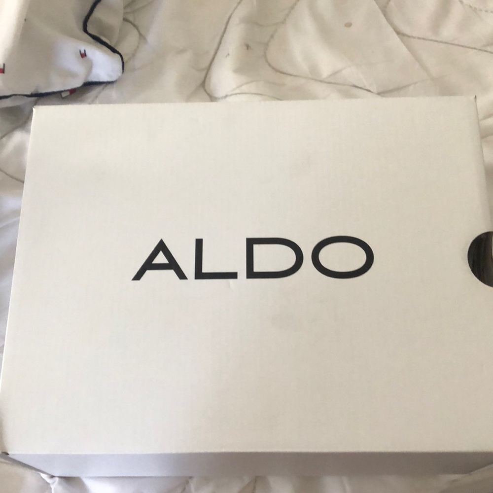 Aldo White and gold wedge sneakers